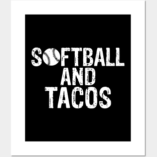 Cute Softball and Tacos Softball Players Posters and Art